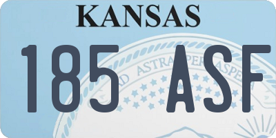 KS license plate 185ASF