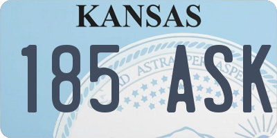 KS license plate 185ASK