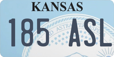KS license plate 185ASL