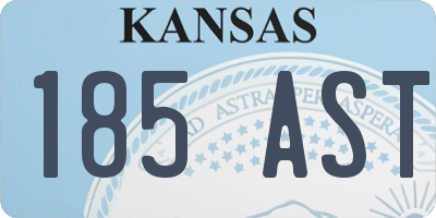 KS license plate 185AST