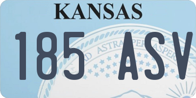 KS license plate 185ASV