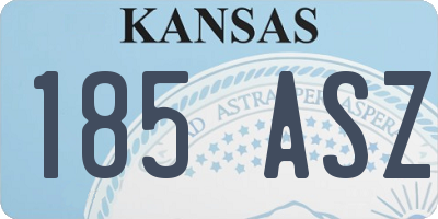 KS license plate 185ASZ