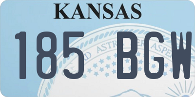 KS license plate 185BGW