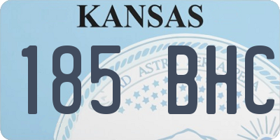 KS license plate 185BHC