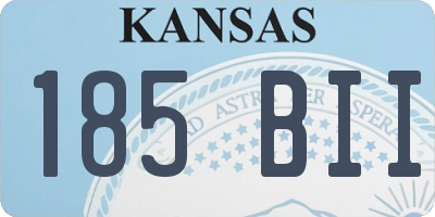 KS license plate 185BII