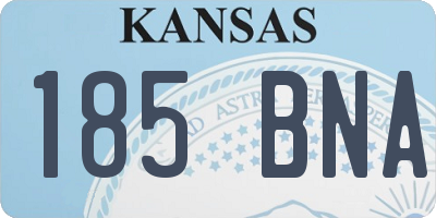KS license plate 185BNA