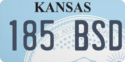 KS license plate 185BSD