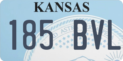 KS license plate 185BVL