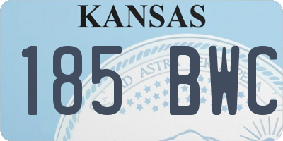 KS license plate 185BWC