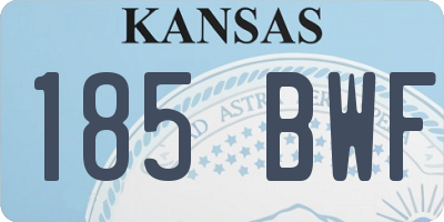 KS license plate 185BWF