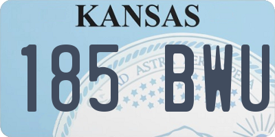 KS license plate 185BWU
