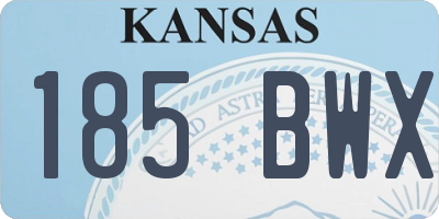 KS license plate 185BWX