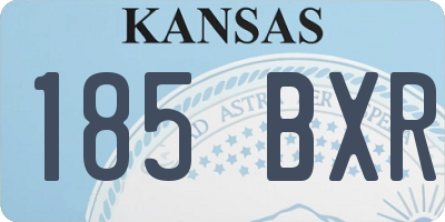 KS license plate 185BXR