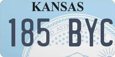 KS license plate 185BYC