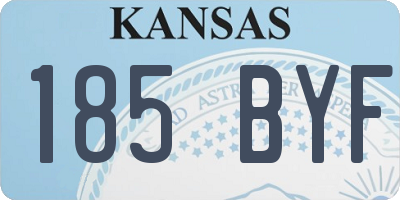 KS license plate 185BYF