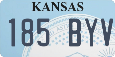 KS license plate 185BYV