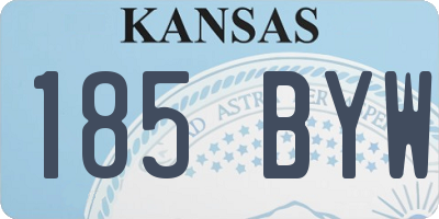 KS license plate 185BYW