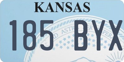 KS license plate 185BYX