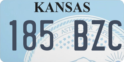 KS license plate 185BZC