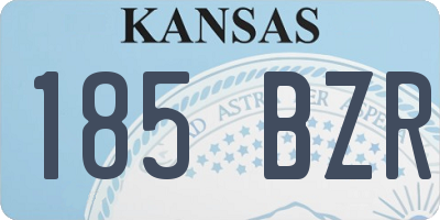 KS license plate 185BZR