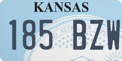 KS license plate 185BZW