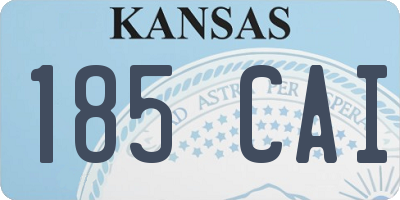 KS license plate 185CAI