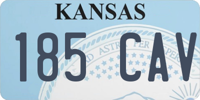 KS license plate 185CAV