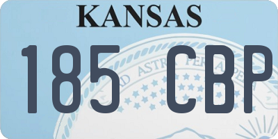 KS license plate 185CBP