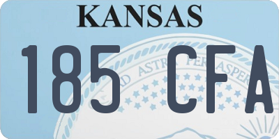 KS license plate 185CFA