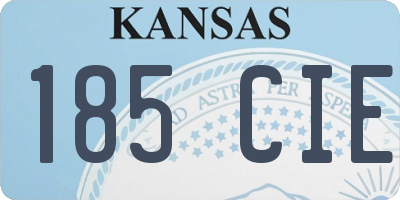 KS license plate 185CIE