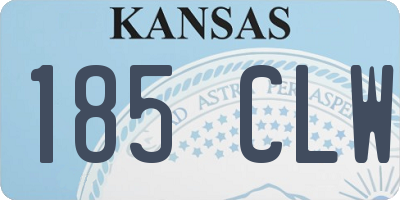 KS license plate 185CLW