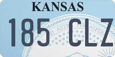 KS license plate 185CLZ