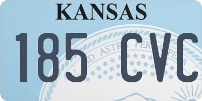 KS license plate 185CVC