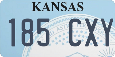 KS license plate 185CXY