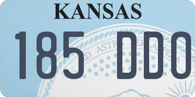 KS license plate 185DDO