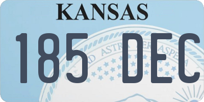 KS license plate 185DEC