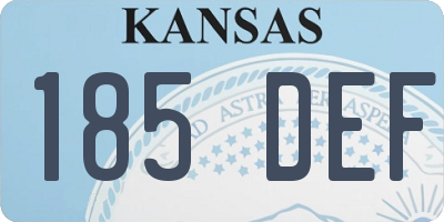 KS license plate 185DEF