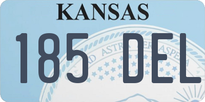 KS license plate 185DEL