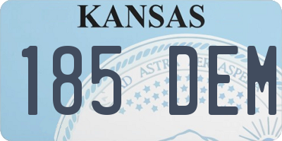 KS license plate 185DEM