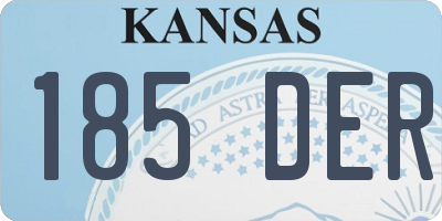 KS license plate 185DER
