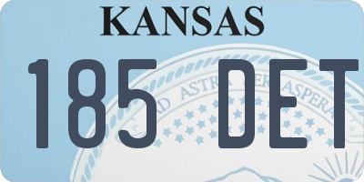 KS license plate 185DET