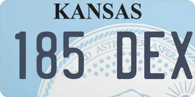 KS license plate 185DEX