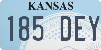 KS license plate 185DEY