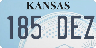 KS license plate 185DEZ