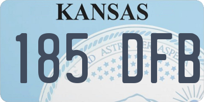 KS license plate 185DFB