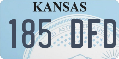 KS license plate 185DFD