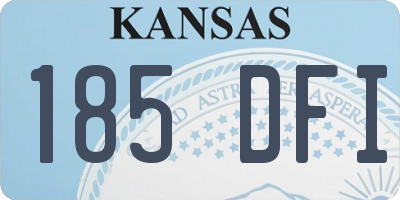 KS license plate 185DFI