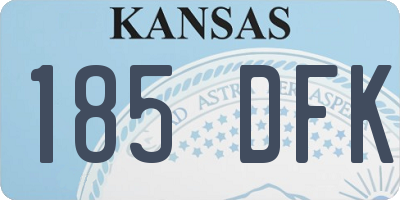 KS license plate 185DFK