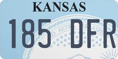 KS license plate 185DFR