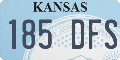 KS license plate 185DFS